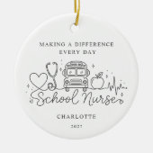 Persoonlijk Geschenk Schoolverpleegster Ornament (Voorkant)
