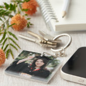 Persoonlijk geschenk voor afstudeerfoto als herinn sleutelhanger (Voorkant Rechts)