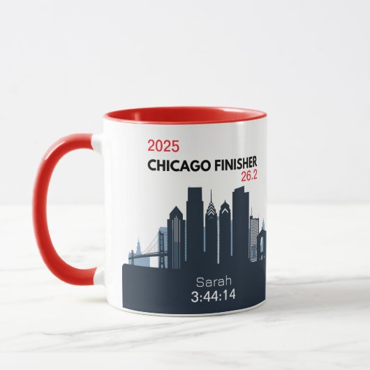 Persoonlijk geschenk voor Chicago Marathon-deelnem Mok (Links)