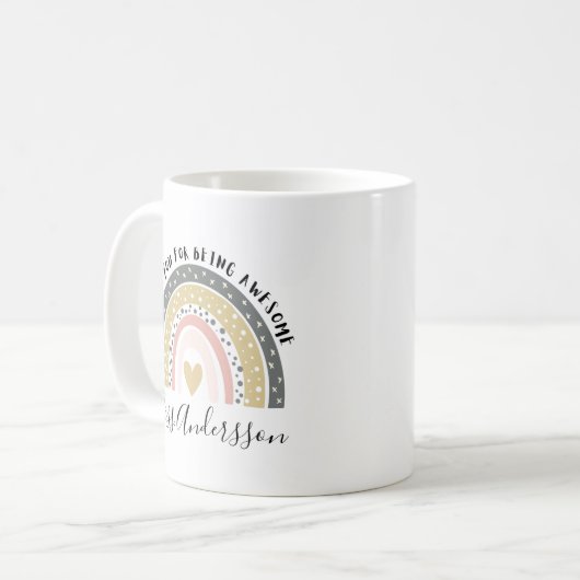 Persoonlijk Geschenk voor Docent, Aangepast Gesche Koffiemok (Voorkant links)