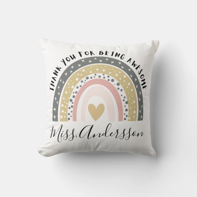 Persoonlijk Geschenk voor Docent, Aangepast Gesche Kussen (Voorkant)