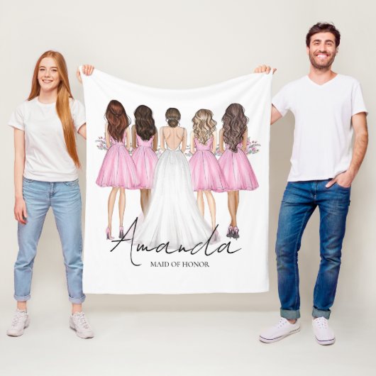 Persoonlijk Geschenk Voor Getuige Met Naam Fleece Deken (In situ)