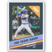 Persoonlijk Geschenk Voor Honkbalspeler Donkerblau Sticker (Voorkant)