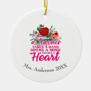 Persoonlijk Geschenk Voor Leraar 'Leraar Neemt Han Keramisch Ornament