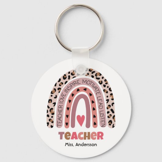 Persoonlijk Geschenk voor Leraar, Op Maat Gemaakte Sleutelhanger (Voorkant)