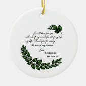 Persoonlijk geschenk voor moeder van de bruidegom keramisch ornament (Voorkant)