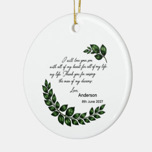 Persoonlijk geschenk voor moeder van de bruidegom keramisch ornament