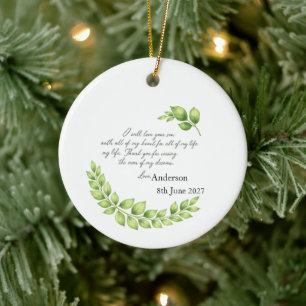Persoonlijk geschenk voor moeder van de bruidegom keramisch ornament