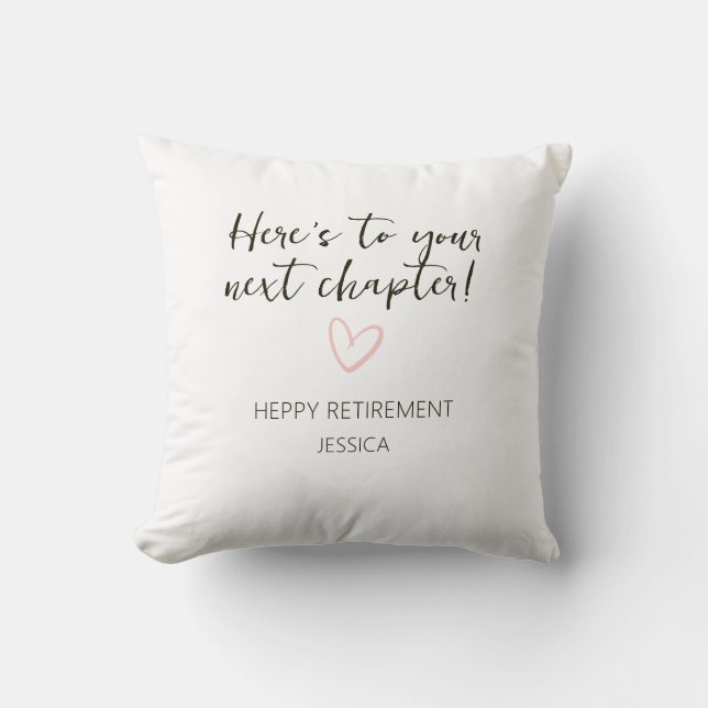 Persoonlijk geschenk voor pensionering volgend hoo kussen (Voorkant)