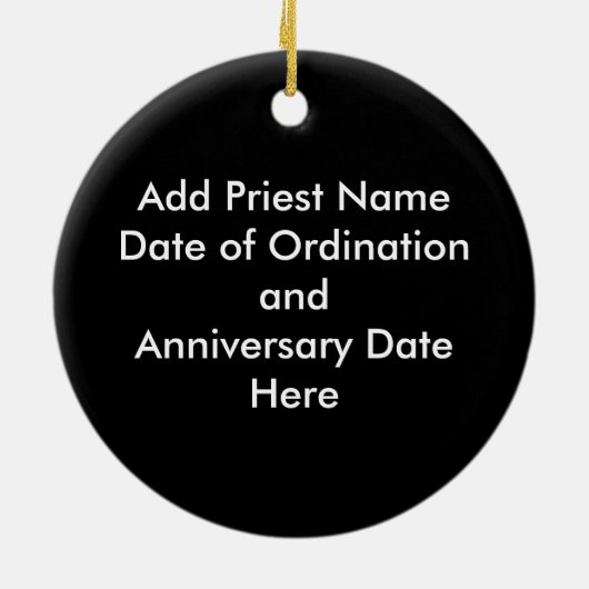 Persoonlijk geschenk voor priesterwijding jubileum keramisch ornament (Achterkant)