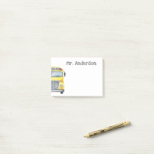 Persoonlijk geschenk voor schoolbuschauffeur post-it® notes (Op bureau)