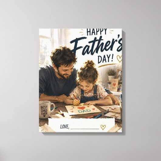 Persoonlijk geschenk voor vader en dochter op canv canvas afdruk (Voorkant)