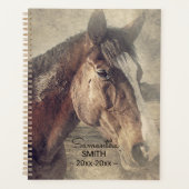 Persoonlijk geschilderd bruin paard planner (Voorkant)