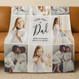 Persoonlijk Geschreven Houd Van Jou Papa 8-Foto's Fleece Deken