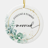 Persoonlijk geschrift getrouwd keramisch ornament (Voorkant)