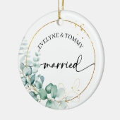 Persoonlijk geschrift getrouwd keramisch ornament (Links)