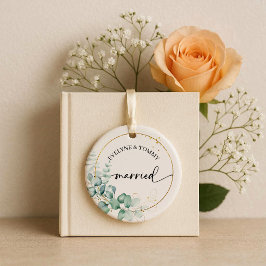 Persoonlijk geschrift getrouwd keramisch ornament