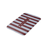 Persoonlijk gestreepte preppy bruin blauwe cabana badmat (Gekanteld)