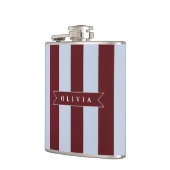 Persoonlijk gestreepte preppy bruin blauwe cabana heupfles (Links)
