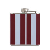 Persoonlijk gestreepte preppy bruin blauwe cabana heupfles (Achterkant)