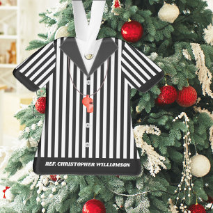 Persoonlijk gestreepte scheidsrechter shirt orname ornament