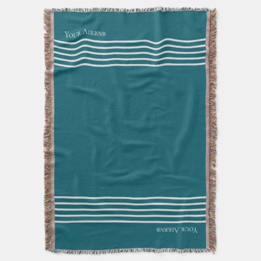 Persoonlijk gestreepte turquoise deken (Voorkant Verticaal)