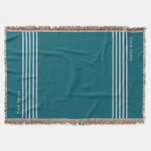 Persoonlijk gestreepte turquoise deken (Voorkant)