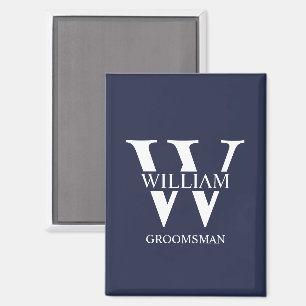 Persoonlijk getailleerde bruidsjonker monogram & n magneet