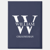 Persoonlijk getailleerde bruidsjonker monogram & n magneet (Voorkant)