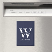 Persoonlijk getailleerde bruidsjonker monogram & n magneet (Insitu (Vaatwasser))