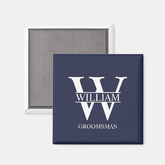 Persoonlijk getailleerde bruidsjonker monogram & n magneet (Voorkant / Achterkant)