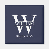 Persoonlijk getailleerde bruidsjonker monogram & n magneet (Voorkant)