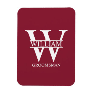Persoonlijk getailleerde bruidsjonker monogram & n magneet