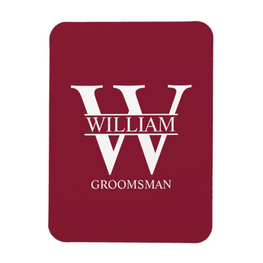 Persoonlijk getailleerde bruidsjonker monogram & n magneet (Verticaal)