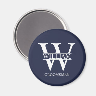 Persoonlijk getailleerde bruidsjonker monogram & n magneet
