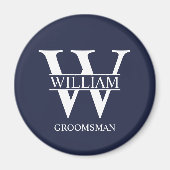 Persoonlijk getailleerde bruidsjonker monogram & n magneet (Voorkant)