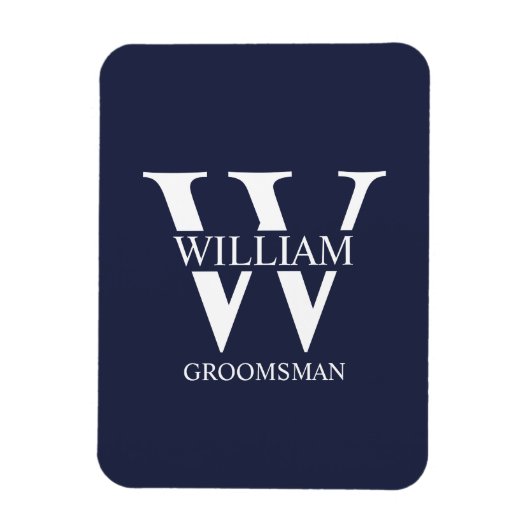 Persoonlijk getailleerde bruidsjonker monogram & n magneet (Verticaal)