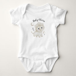 Persoonlijk getekende dinosaurus baby body romper