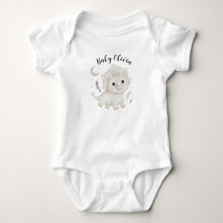 Persoonlijk getekende dinosaurus baby body romper