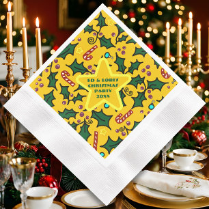 Persoonlijk getekende kerstfeest uitnodiging servet