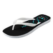 Persoonlijk getrimde bruidegom (blauw) teenslippers (Schuin)