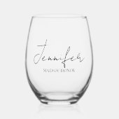 Persoonlijk Getuige Trouwstemless Wijn Glas (Voorkant)