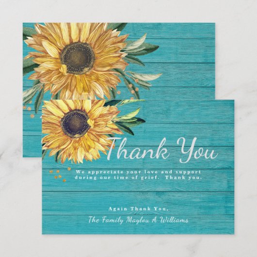 Persoonlijk gevoel voor aangepaste rustige zonnebl bedankkaart (Voorkant / Achterkant)