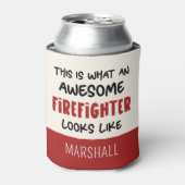 Persoonlijk geweldige brandweerman grappige brandw blikjeskoeler (Blikje Voorkant)