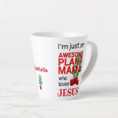 Persoonlijk GEWELDIGE PLANT MAMA LOVES JESUS Latte Mok (Rechterhoek)