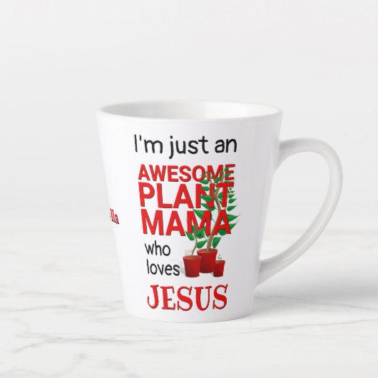 Persoonlijk GEWELDIGE PLANT MAMA LOVES JESUS Latte Mok (Rechts)