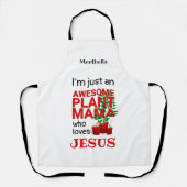 Persoonlijk GEWELDIGE PLANT MAMA LOVES JESUS Schort (Voorkant)