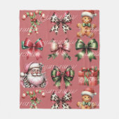 Persoonlijk gezellig kerstpatroon fleece deken (Voorkant)