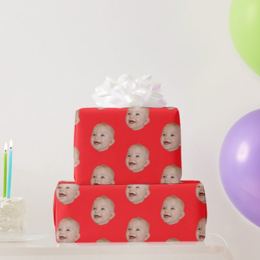 Persoonlijk gezicht 1e 10e 20e 30e verjaardagsfees cadeaupapier (Feestgeschenken)