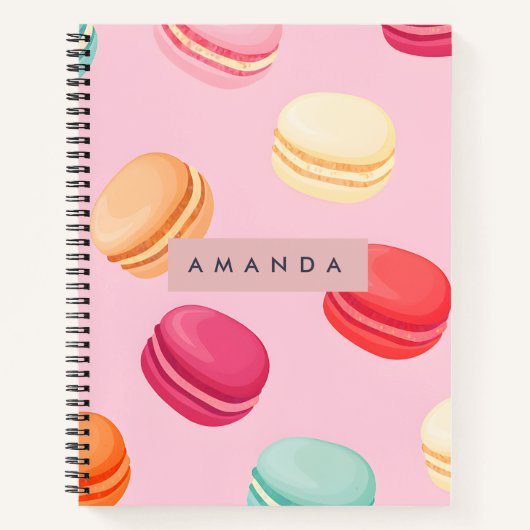Persoonlijk Gezoete Pastel Macaron Genoegen Notitieboek (Voorkant)
